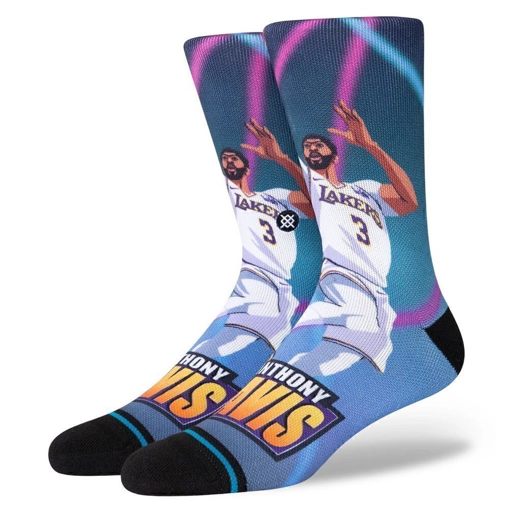 Stance X NBA Anthony Davis Fast Break Socks Crew Length Infiknit LA Lakers L
